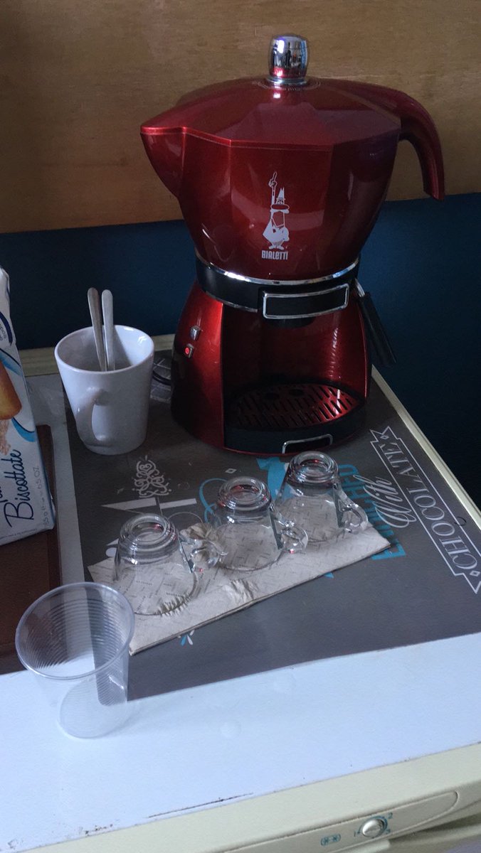 SmilynneSmith's tweet photo. Picture from the other half working in Italy... Office will only provide plastic cups for your espresso? BYO coffee cups and just wash them yourself! #onelesscup https://t.co/CWDTbMZdsM