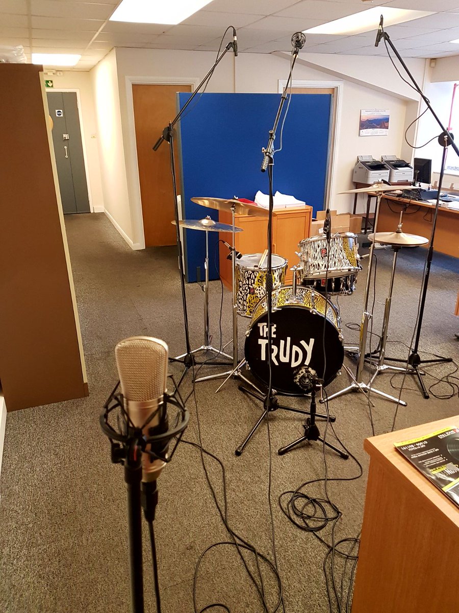the_trudy's tweet photo. Recording new Trudy sounds for your ears. Unfortunately the drum kit shrunk in the wash. https://t.co/T1Q6JNXsR0