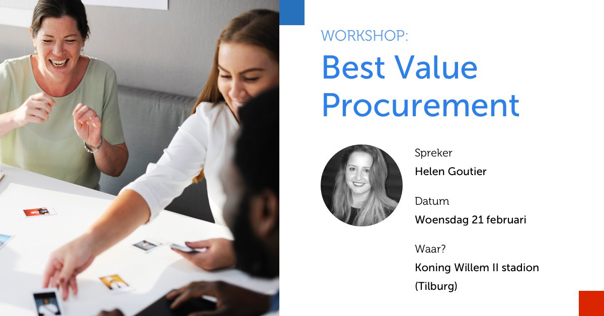 InQuest_NL's tweet photo. Tijdens deze interactieve workshop Best Value Procurement, onder leiding van @HelenGoutier, bespreken we waar je als inkoper tegenaan loopt in Beste Value. Met een creatieve denksessie proberen we hier samen oplossingen voor te vinden. Schrijf je nu in: https://t.co/zkcle8hflY https://t.co/6KDiEnr5FS
