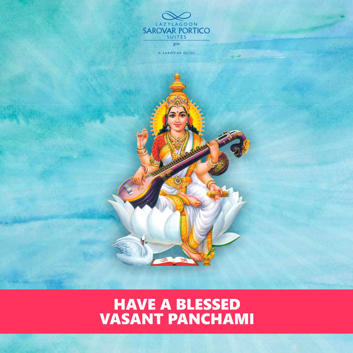 SarovarGoa's tweet photo. As nature is naturally turning bright, it calls for resplendence and celebration!
Let's sing and make merry
Happy Vasant Panchami!
🍁
#VasantPachami #LazyLagoon #SarovarGoa https://t.co/qayN9pfbzZ