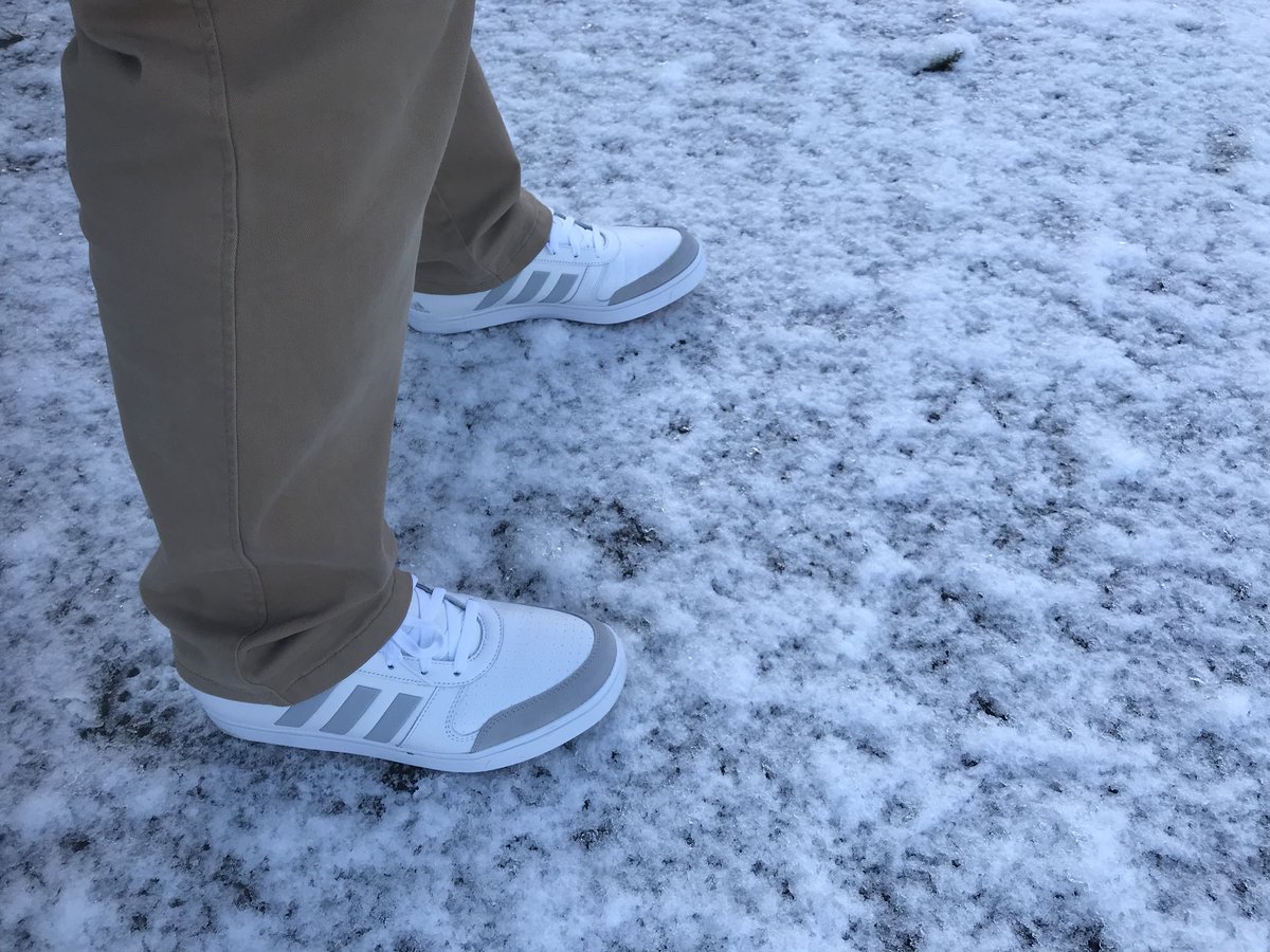 Jbgolfshop's tweet photo. @adidasGolf @JonRahmpga Never mind the Desert, dialed in the Snow #Ireland #snow #Gripmore #3stripes https://t.co/OdHeyj2rrJ