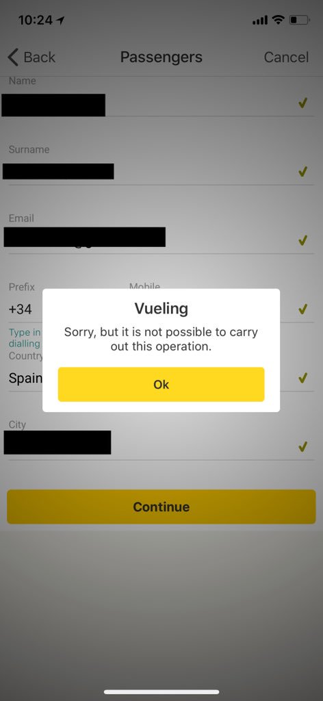 rafavisa's tweet photo. @vueling Este es el error en la app de iOS https://t.co/CN3IAw0Pa6