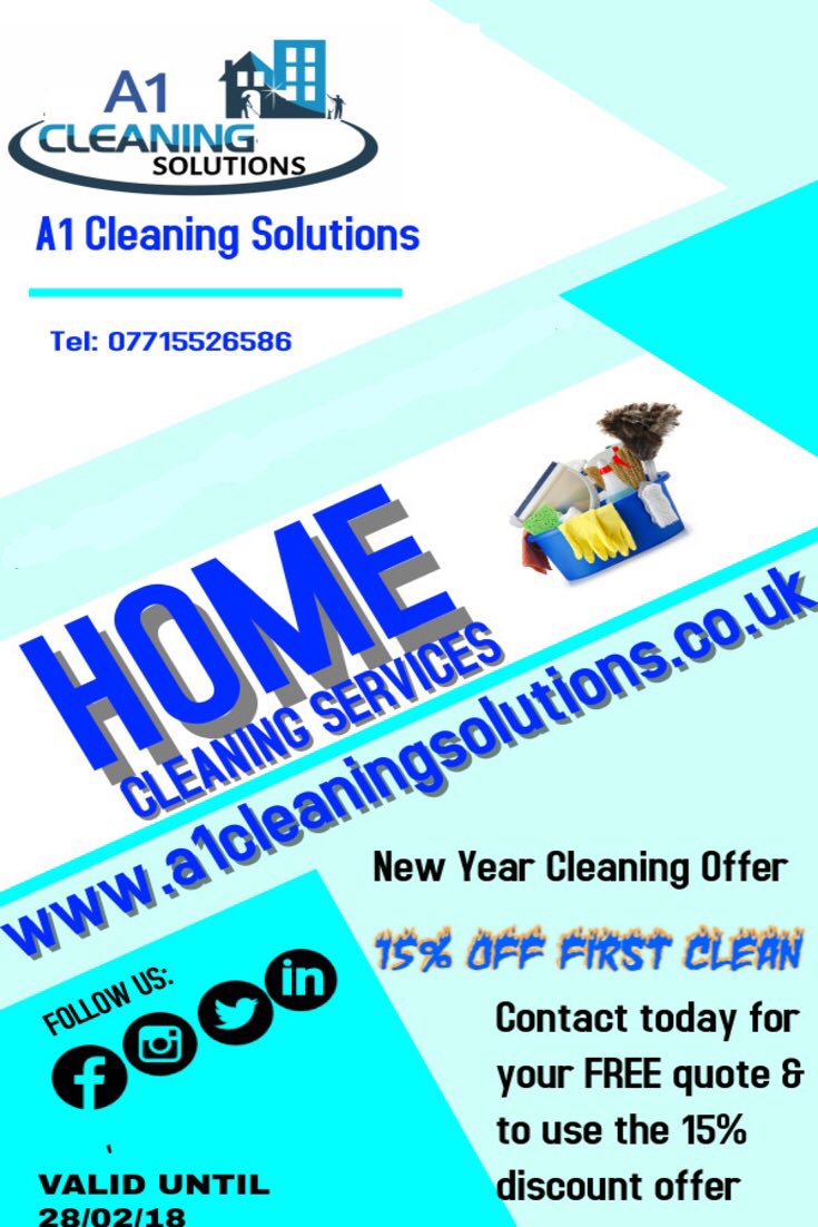 A1_Clean's tweet photo. New Year Offer #CleaningService #January2018  Be Ready for #spring We are now taking bookings and what to here from you DM for more info #BookNow #sheffieldissuper #barnsleyis #UKHashtags #yorkshireis #southyorksbiz https://t.co/jwAWYd7o0j