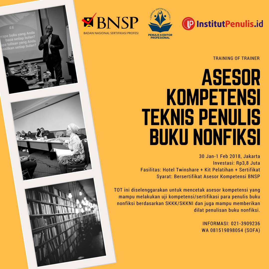#LSPPEP #Institutpenulisid #LSP #LembagaSertifikasiProfesi #Penulis #Editor #Buku