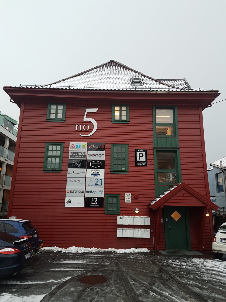 This #wooden #building, which is more than 200 years old, is our new #office in #Bergen. We have freshly moved in and are waiting for the signboard to place it beside the front door.