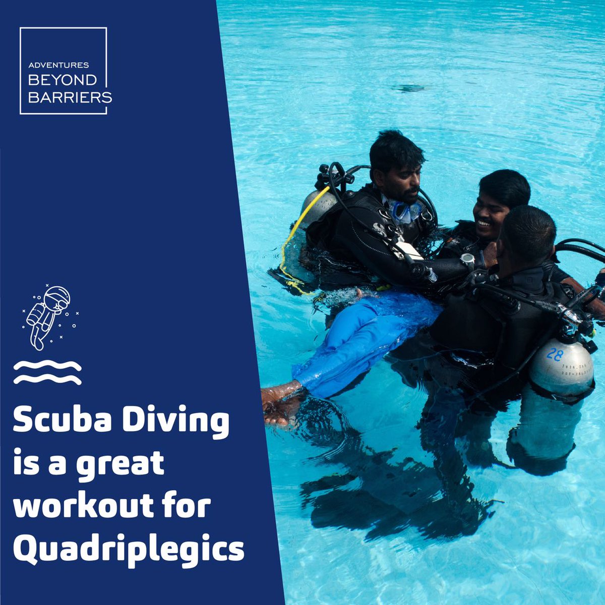 AdventuresBB's tweet photo. Team #ABBF is at #Pondicherry today for #DiveForJoy : an Open Water #Scubadiving event for Persons with Disability.....stay tuned for more updates coming up on this 3 day event which is in collaboration with @TempleDivers and #ChandigarhSpinalRehab ! https://t.co/qlO9jYBOlx