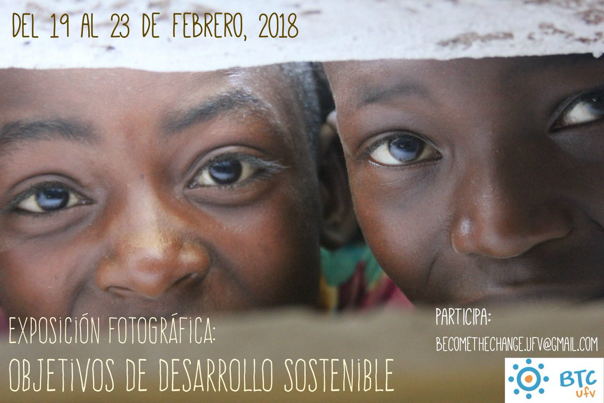 BECOMEtCHANGE's tweet photo. Aquí la primera actividad del cuatrimestre: exposición fotográfica sobre los Objetivos de Desarrollo Sostenible. La creáis vosotros, así que enviad vuestra foto a becomethechange.ufv@gmail.com. ¡Os esperamos! https://t.co/pSXRMKQeD2