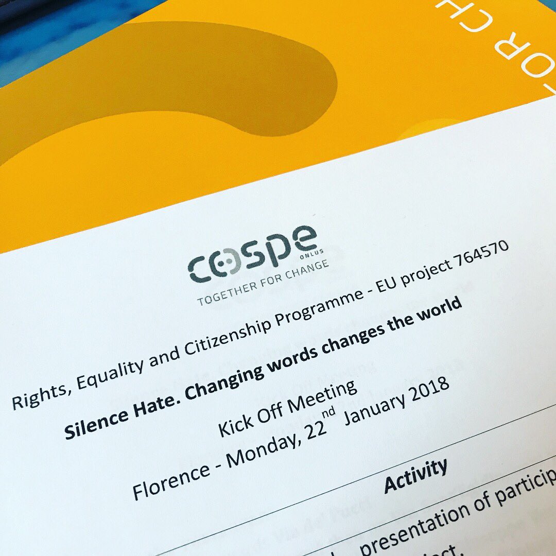 CCMCCyprus's tweet photo. Attending the kick off meeting in #Florence for our latest project Silence Hate. Excited to be working with a great group of partners across #Europe! @cospeonlus @MDI_UK @amnestyitalia @amnestyPL @EFJEUROPE #zaffiria #karpos @CCMCCyprus https://t.co/nFx2r9gqd4