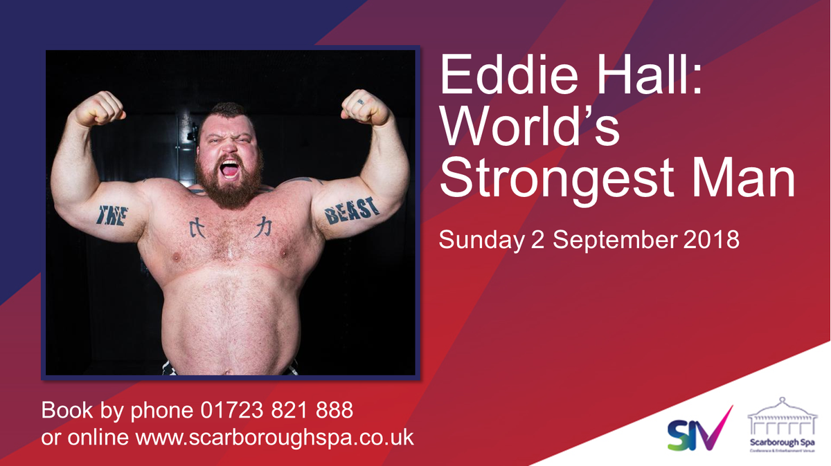 scarboroughspa's tweet photo. 💪 The World’s Strongest Man is heading to Scarborough Spa 💪

Eddie Hall, the world’s current Strongest Man will host an evening on Sunday 2 September. 🏋️‍♂️

Tickets will be on sale from this Friday online at https://t.co/UK89N8DXzJ https://t.co/oQdYbk7mrG