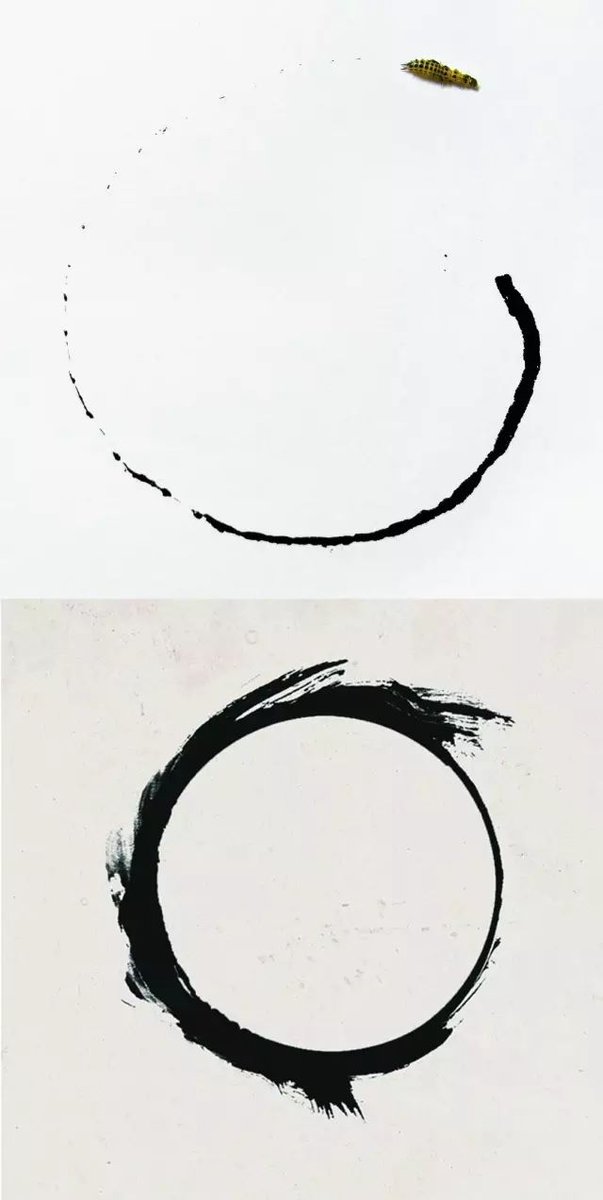 zyc5003's tweet photo. A circle that Cantharidae larvae drew &amp; the language of Heptapods from the movie #Arrival2017 #TheLanguageofBugs https://t.co/CzrZAKjndu