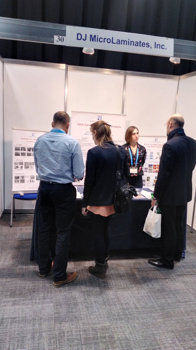 DJMicroLaminate's tweet photo. Stop by and visit our booth @MEMS2018! #Belfast #MEMS #Microfluidics #Thickdryfilmsheets #SUEX #ADEX https://t.co/R6tvC3JkD5