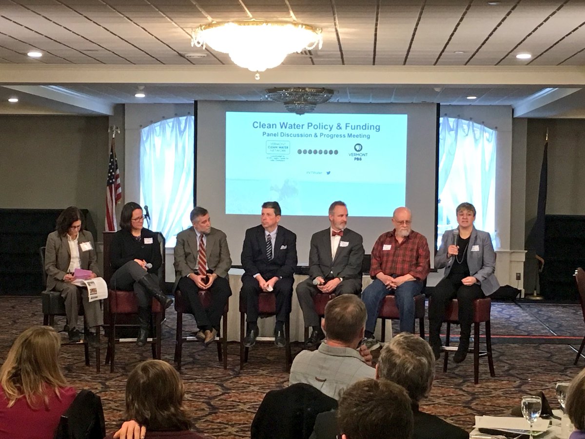 Our panelists at the Clean Water Forum discussing water policy and opportunities for funding. Thanks to our partners <a href="/VermontPBS/">Vermont PBS</a> and <a href="/vtdigger/">VTDigger</a>! #vtwater