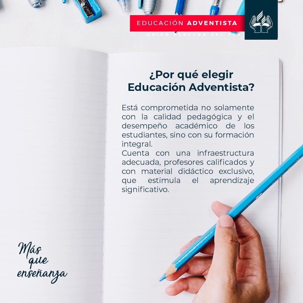 #MásqueEnseñanza ¿Por qué elegir la Educación Adventista?
<a href="/abelapazar/">Abel Apaza</a> @Pr_RaulYaranga