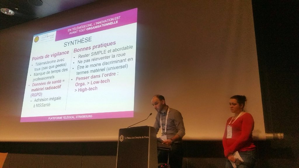FannyGR_CATEL's tweet photo. Symposium #esante : intervention de A. Michot et A. Ammerich : «  l’#innovation en #telemedecine est avant tout #organisationnelle https://t.co/2o8Xri0k5C