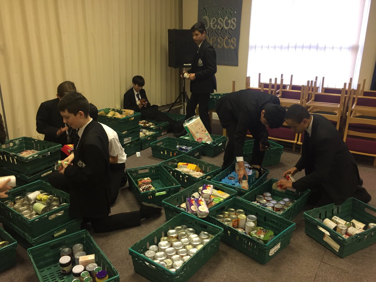 Year 9 Community Action group at Bestwood &amp; Bulwell Foodbank. An excellent, educational and busy afternoon sorting food and making up hampers ready for members of the public to collect tomorrow.