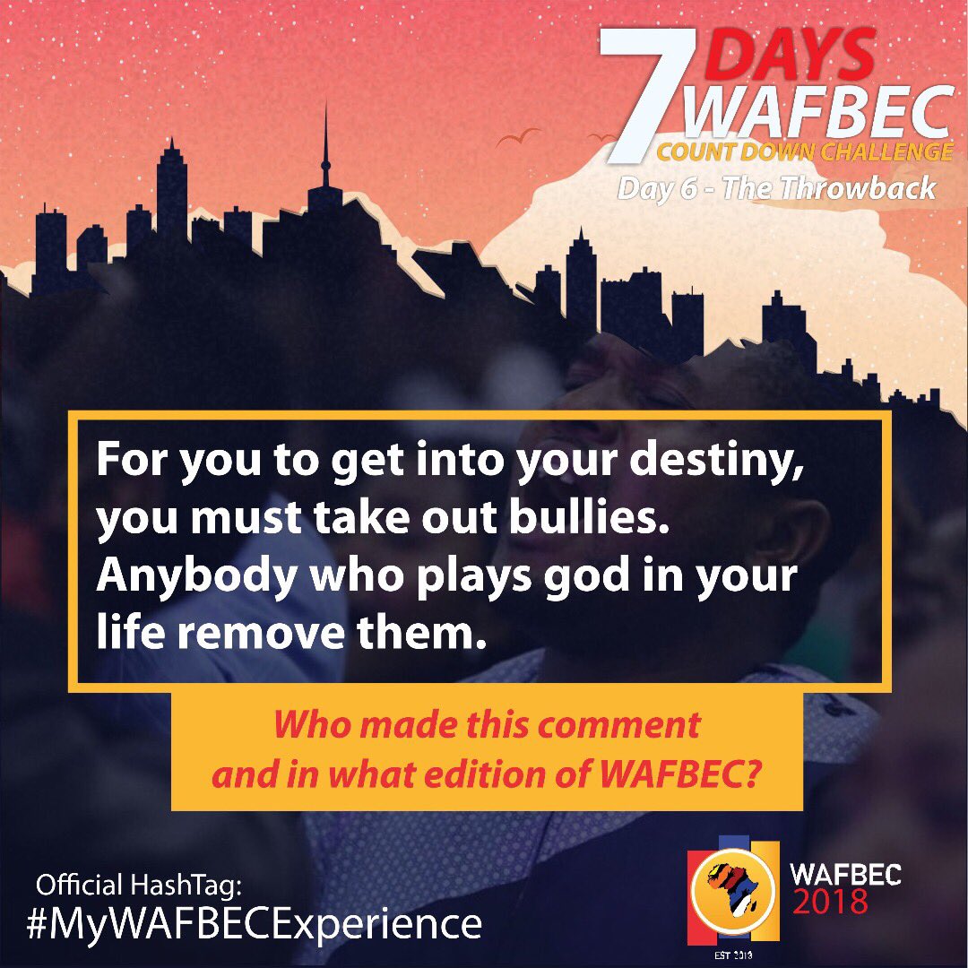 CovenantCCentre's tweet photo. Third question for the day!
Who made this comment, and what edition of #WAFBEC ?
#MyWAFBECExperience #WAFBECThrowback #WAFBECQuotes https://t.co/pJ72b6BroW