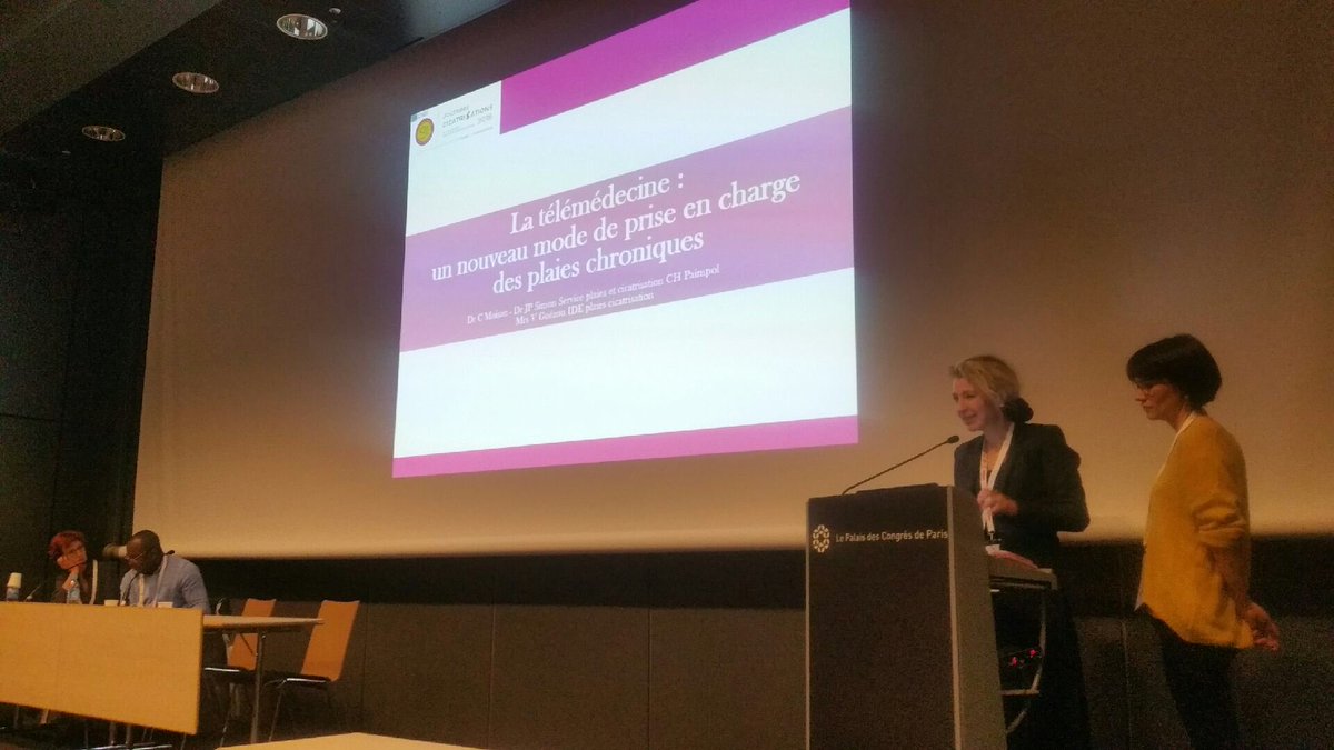 FannyGR_CATEL's tweet photo. Symposium #esante : intervention de C.Moisan « la #telemedecine : un nouveau mode de prise en charge des plaies chroniques »
#JourneesCicatrisations2018 #cica2018 https://t.co/IrjFOUX1yV