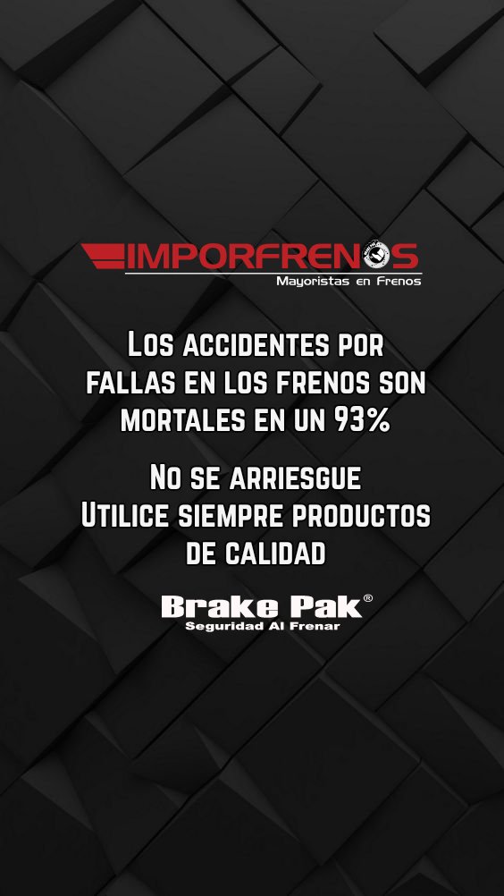 IMPORFRENOS's tweet photo. No se arriesgue, en su próximo cambio de frenos exija #brakepak https://t.co/GKPZqyIAAr