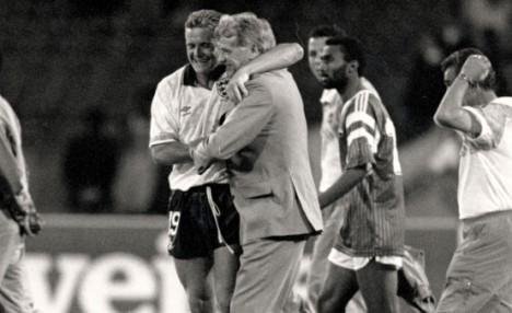 Paul Gascoigne and Sir Bobby Robson in 1990