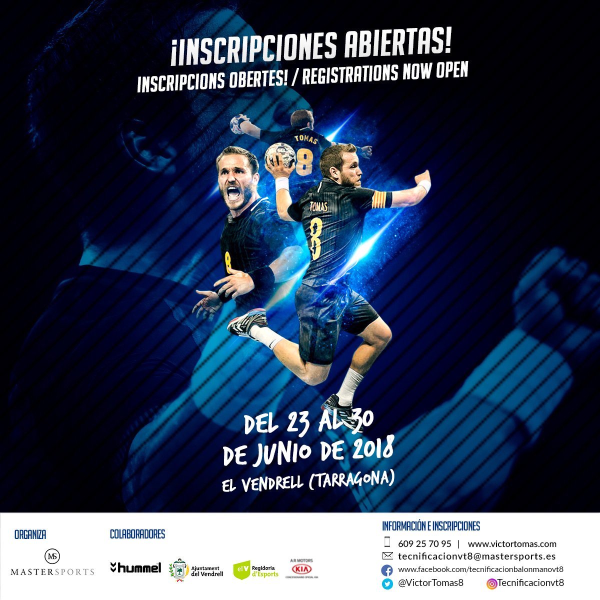 VictorTomas8's tweet photo. ¡Las inscripciones para la #TecnificacionVT8 2018 ya están abiertas! 😁🤾‍

➡ https://t.co/qZG9qGF5Ss

¡Os esperamos a tod@s con mucha ilusión!

#VT8 #Balonmano #Handball #Handballcamp https://t.co/uhZAuKDKB4