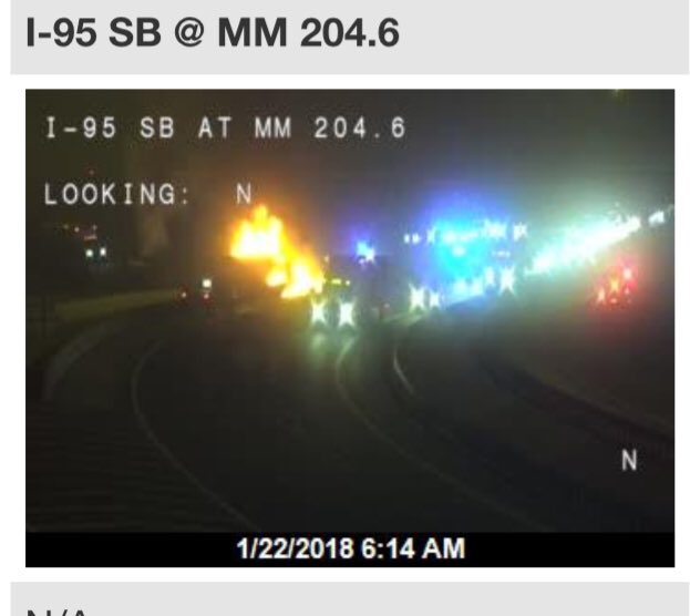 BCFRpio's tweet image. **COMMERCIAL VEHICLE FIRE** SB I95 at Beachline. Heavily involved tractor trailer possibly on its side. BCFR units on scene. Use alternate routes and avoid this intersection. @WFTVTraffic  @Fox35TrafficNow @WESHTraffic @MyNews13Traffic @news6wkmg