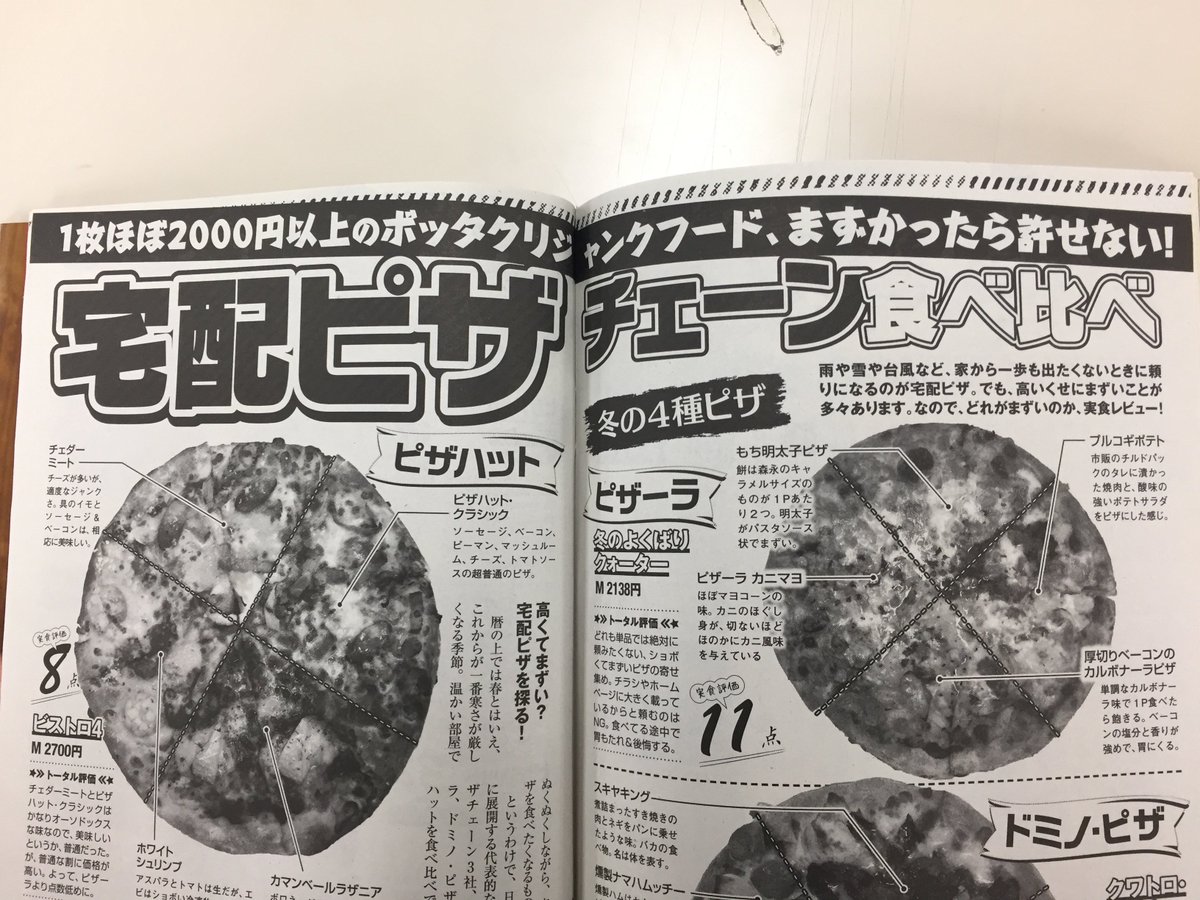 実話bunkaタブー編集部 En Twitter 宅配ピザ チェーン食べ比べ 実話bunkaタブー3月号掲載 家から一歩も出ないニート野郎の大好物といえば宅配ピザ 激マズランキングを付けてみました