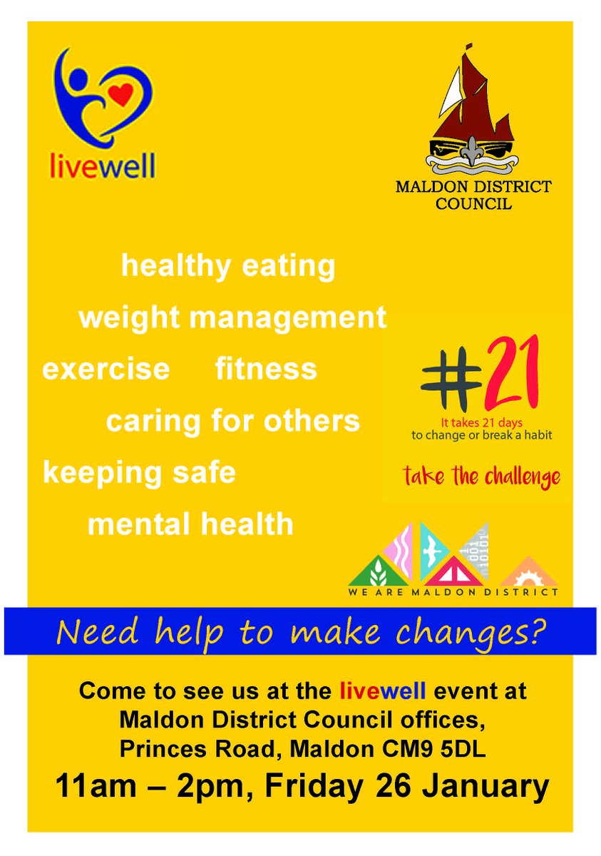 livewellLocal's tweet photo. #Livewell launch in @MaldonDC tomorrow: we shall be there to promote our new website! https://t.co/iEk2DpMxbs https://t.co/TTAHydQJgF
