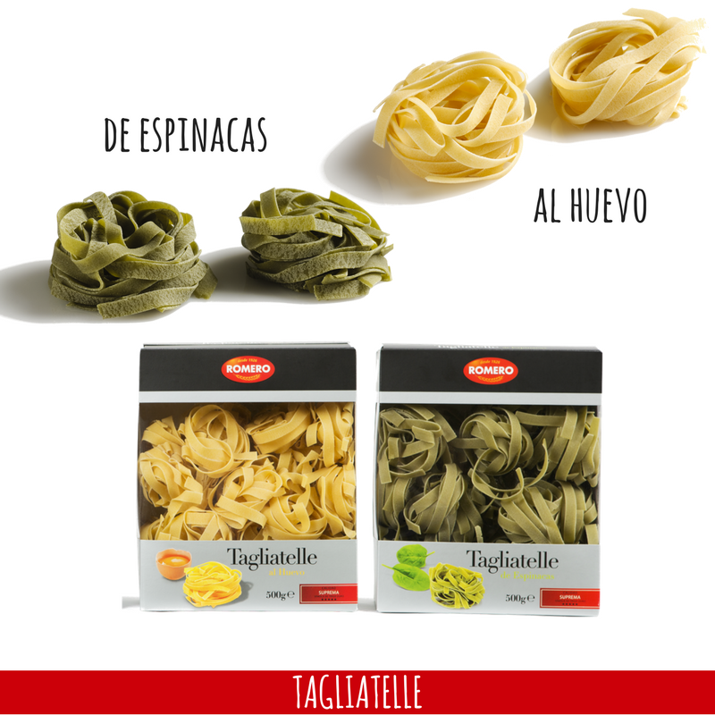 PastasRomero's tweet photo. ¿No os encantan nuestras 2 variedades de Tagliatelle Premium? Puedes elegir entre Espinacas y Al huevo... ;-) #Pasta #Tagliatelle #PastasRomero #PastaPremium #Gourmet #Calidad https://t.co/e95sGLxl8l