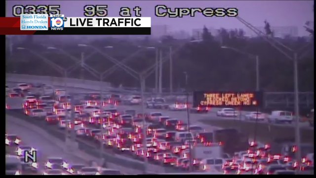 Crash has 3 left lanes blocked on I-95 NB at Cypress Creek Rd #traffic https://t.co/OdhJ0YhQBq
