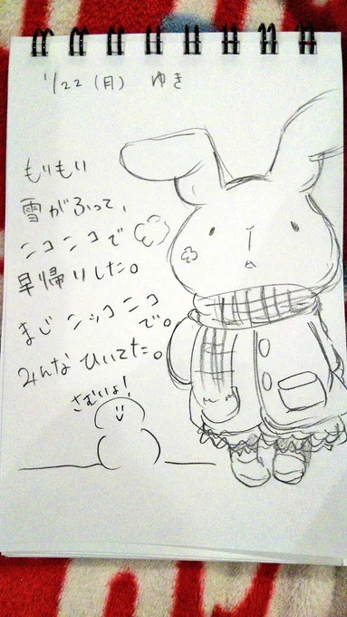 さむいよ!でも早く帰れる雪の日は嫌いじゃないよ!
#日記 