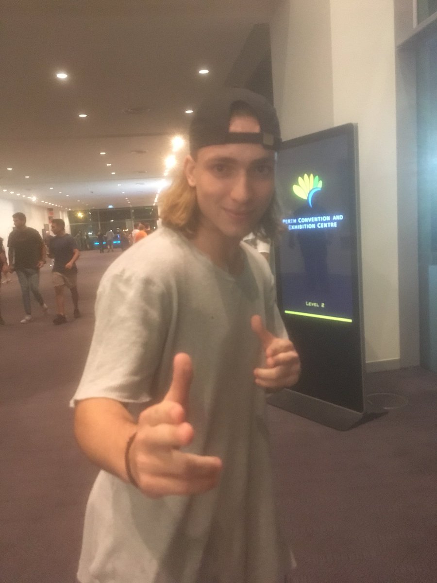 OfficialRando's tweet photo. @braincandylive 
hey Vcause, Jayden here. Just thought I’d say happy birthday tomorrow Michael, it is my birthday too!
Thanks for coming to Perth and giving me the best present possible (That I had to buy myself). https://t.co/vpn44dBKah