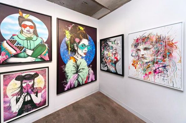 MonikerArtFair's tweet photo. . @carnegriffiths and @findac's work sitting pretty in our 2017 London show. Lovely varied portraiture shown by Jewel Goodby Contemporary Gallery, who participated in our Young Galleries Programme last year ✨

#maf2017 https://t.co/DAGYkh8Ad4
