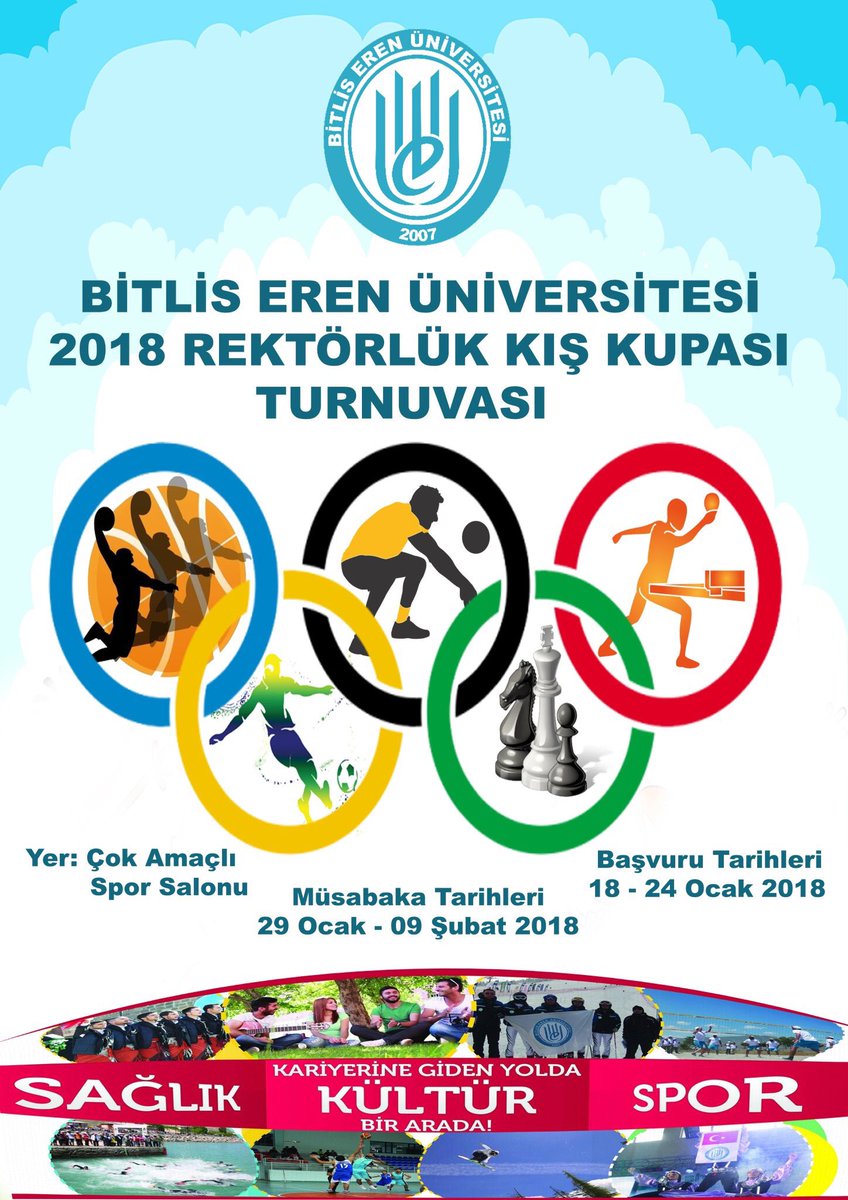 BitlisErenuniv's tweet photo. Üniversitemiz akademik ve idari personellerine yönelik "2018 Rektörlük Kış Kupası Turnuvası" düzenlenecektir. https://t.co/oN48Jvd3uY