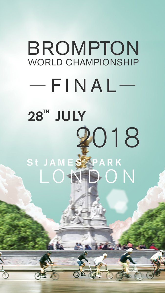 BromptonBicycle's tweet photo. Registration is now open for competitors to compete in the Brompton World Championship Final! Taking place Saturday 28th July at St James' Park London! Register now at https://t.co/mrjbrCUDbX https://t.co/LW3qB9bfEl