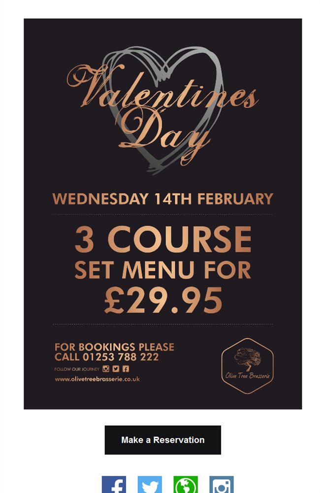 Join us on the 14th February for our special Valentines Day menu bit.ly/2DBpFLc