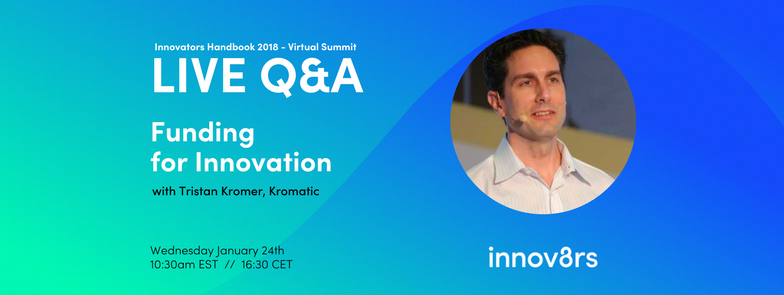 innov8rs_co's tweet photo. In this live Q&amp;A, @TriKro shares how applying pressure through metered funding and success metrics can teach large organizations (like yours) to innovate quickly and effectively. Join the discussion on Jan 24 and learn better ways to fund #innovation. https://t.co/W6vxH8QPlX https://t.co/MV9toDB8fu