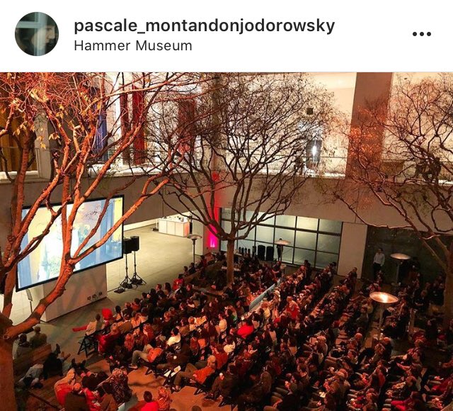 JodorowskyFilms's tweet photo. Retweet from @PascaleMJodo : Screening of “Endless Poetry” in the Billy Wilder theater and the courtyard of @hammer_museum two days ago, followed by a Q&amp;A with Alejandro and myself. Thank you so much @blumandpoe and @hammer_museum for this wonderful evening. https://t.co/dZKu4zhENJ