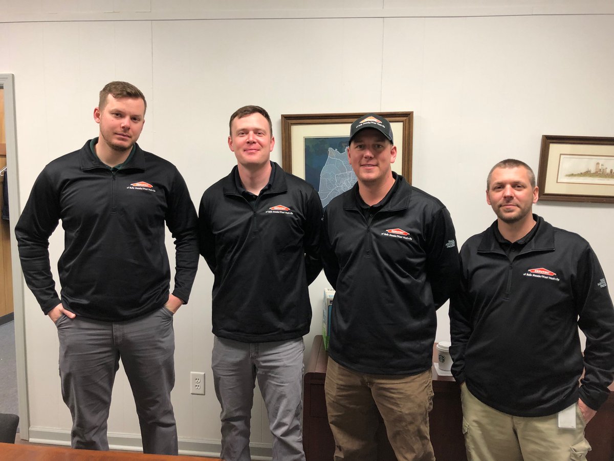 ServproWestNash's tweet photo. A few of our leaders showing off their new half-zips this morning. Looking good gents! #SERVPROswag #SERVPROnashville https://t.co/MYW0Dree3p