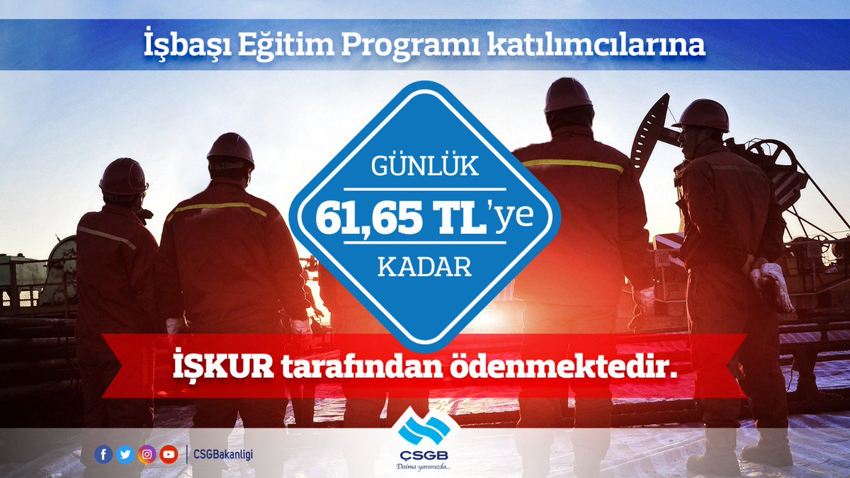 İşbaşı Eğitim Programı katılımcılarına, program süresince 61,65TL’ye kadar ödeme yapılmaktadır.
