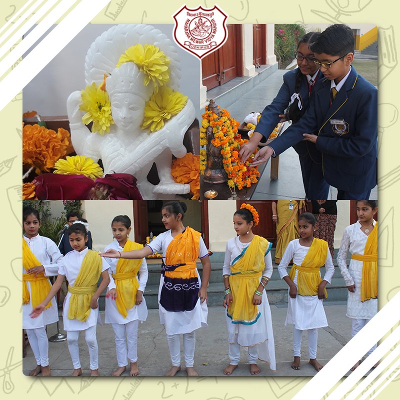 #MMVM #family came together to seek the #blessings of #Goddess #Saraswati on the #auspicious #occasion of #BasantPanchami. The students presented a special assembly which highlighted the #importance of #$spring season and celebrated the day with #SaraswatiVandana. #Udaipur