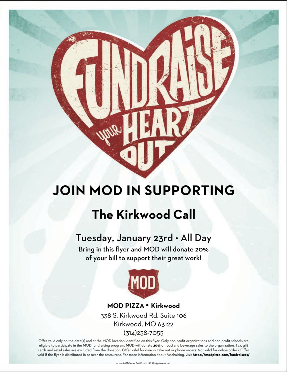 We are having a fundraiser at MOD Pizza tomorrow Jan. 23. Present this flyer and MOD will give 20% of the sale to us. Thank you for your support of the KHS journalism program!