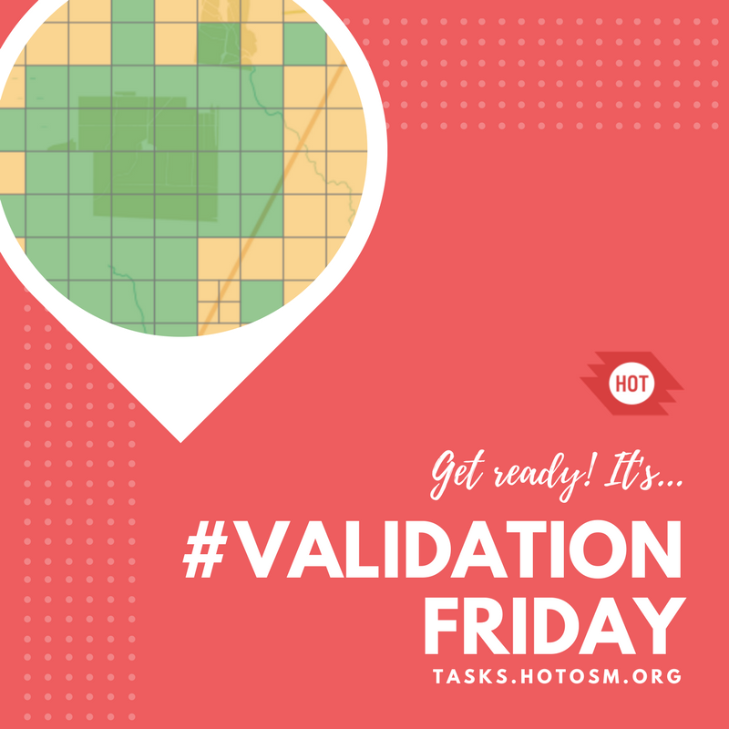 hotosm's tweet photo. We need you! Help validate and make progress on our latest disaster tasks: https://t.co/yOYYdAg0KK

Validation is a key step in preparing and finalizing maps for humanitarian organizations to use in the field. https://t.co/dUFed9GATF