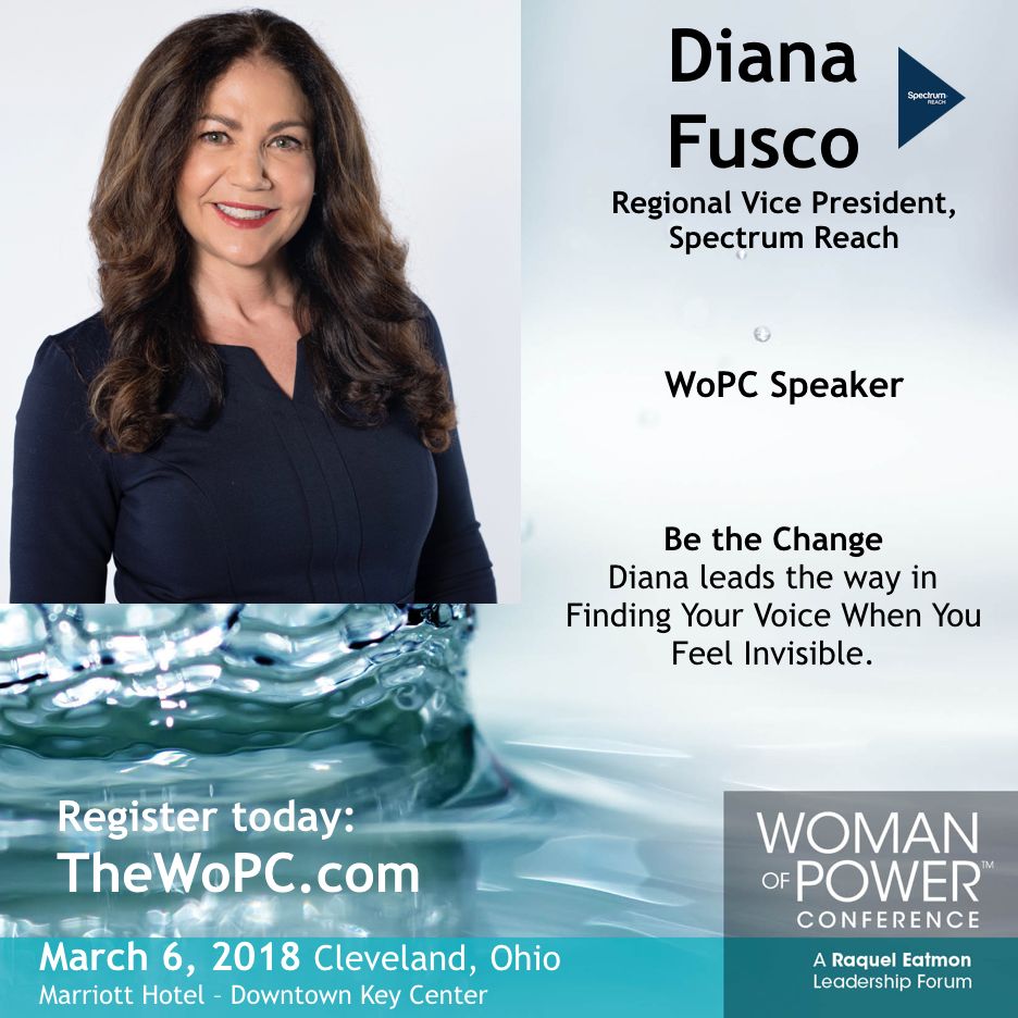 WoPNetwork's tweet image. Sometimes it's a challenge to use your voice. Spectrum's Diana Fusco helps women at #WoPC find their voices during the hardest times. Join us! #leadership #standup #beheard #Spectrum @spectrumreach