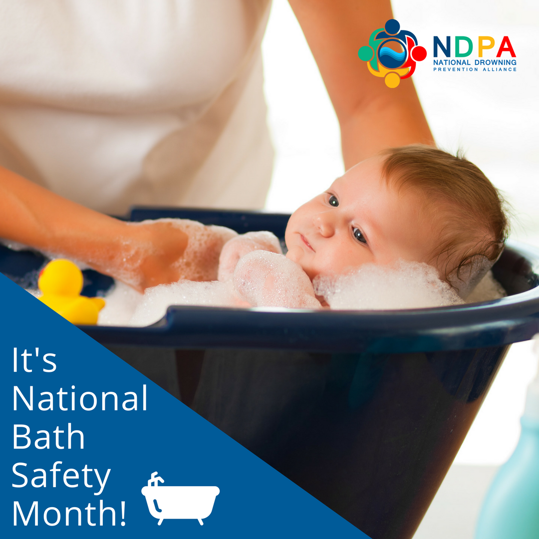 4 Tips for National Bath Safety Month TIP 1: Never leave them alone. The <a href="/AmerAcadPeds/">American Academy of Pediatrics</a> says children 4 &amp; under should ALWAYS HAVE A CAREGIVER PRESENT WHEN THEY ARE NEAR WATER, including the tub. #JanuaryisBathSafetyMonth #NDPA2018 #watersafety #drowningprevention #BathSafetyMonth