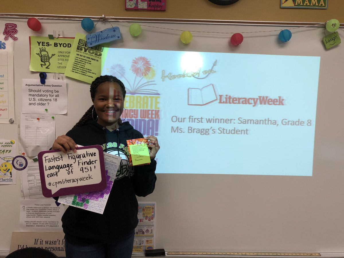 msthomasccps's tweet photo. And we have our first winner of the day @CypressPalm! Samantha was the first to solve the hidden picture as a part of #figurativelanguagefun! There are multiple winners all day in each block as each class has a chance to compete! #hookedonfigurativelanguage #cpmliteracyweek https://t.co/UoQq7NTqvW