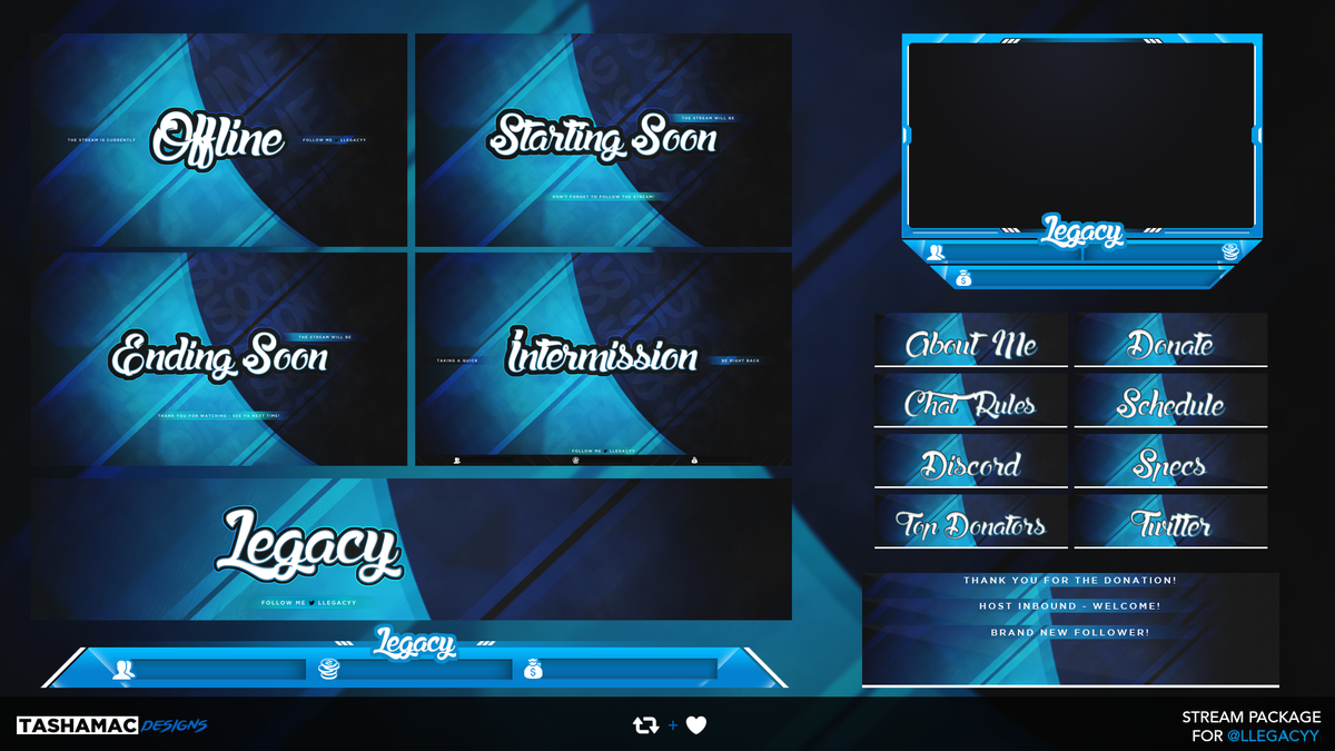TashaMacx_'s tweet photo. Twitch Revamp For @lLegacyy
FAV's + RT's are appreciated 💙
Any support is appreciated 🙌🏾
Need a new look? Contact me today!
📨: tmacxdesigns@gmail.com
📭 https://t.co/WExpY22hjB 

HD: https://t.co/1heDx3rQtC https://t.co/FxmzkF27Il