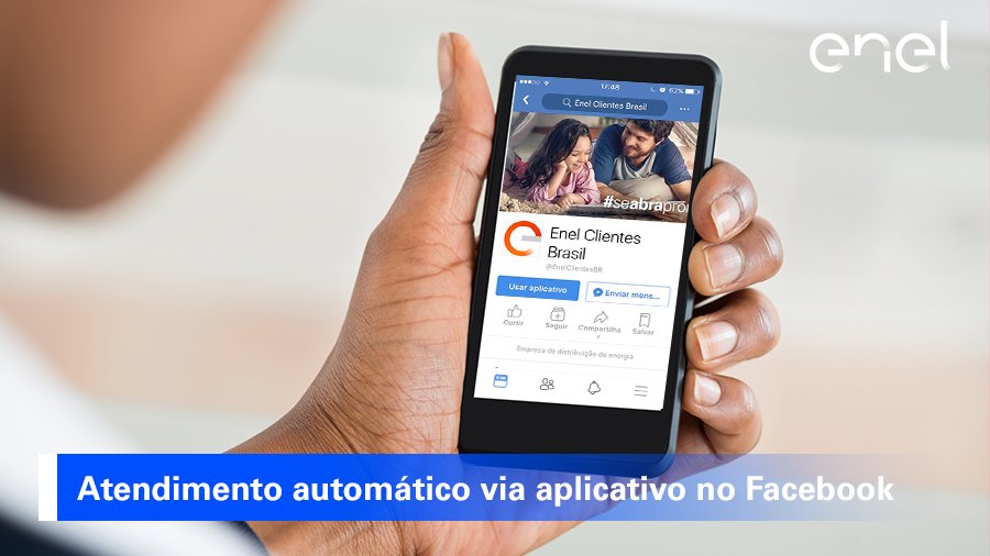 Enel Clientes Brasil on X: Se precisar, você pode registrar a falta de luz  pelo nosso Facebook (@EnelClientesBr) usando o atendimento automático via  aplicativo. É super simples! É só clicar em “Usar
