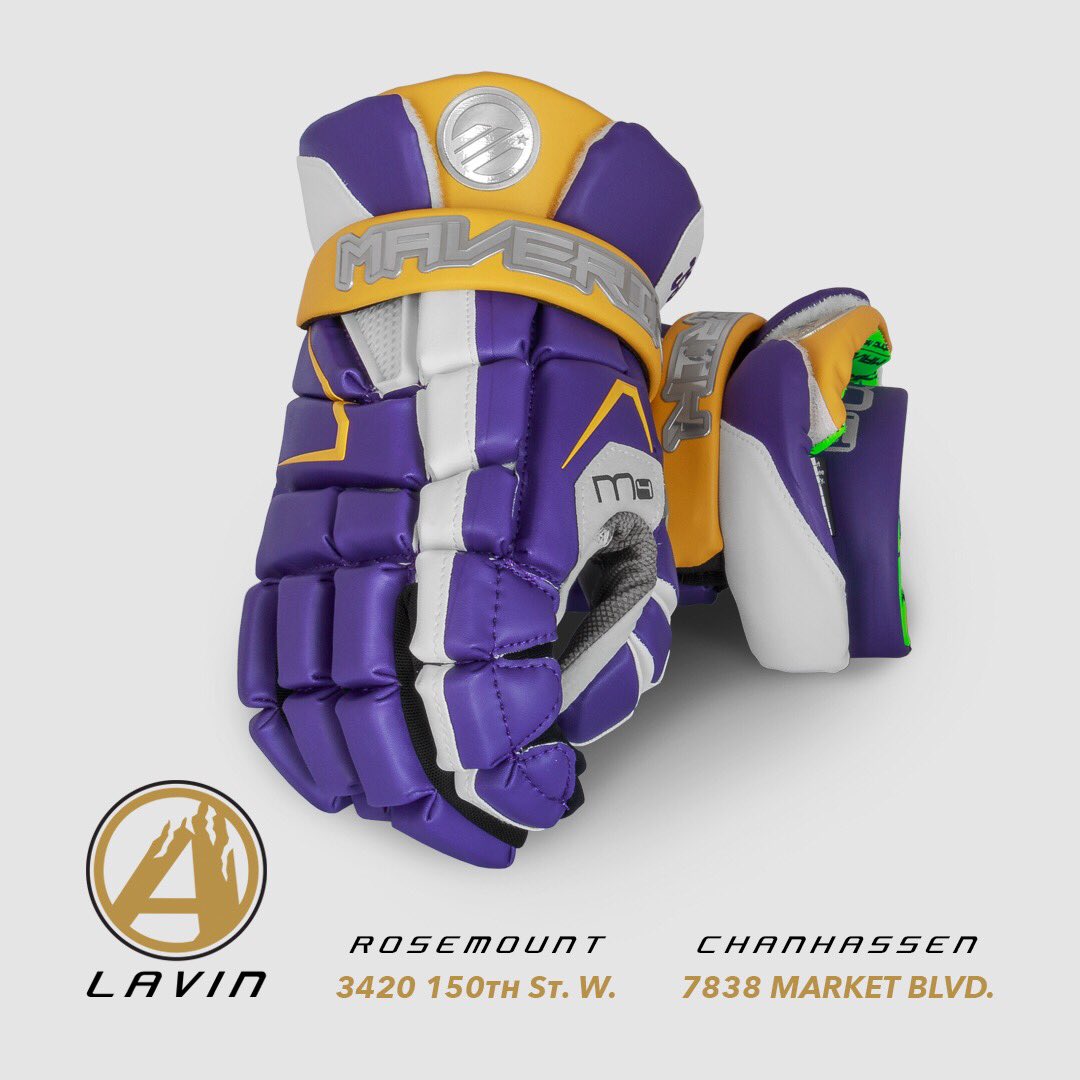 lavinlacrosse's tweet photo. Custom @MaverikLacrosse M4 gloves for this year’s @MankatoLacrosse squad! #LavinLab #MVRK https://t.co/Jvh06MfpIP