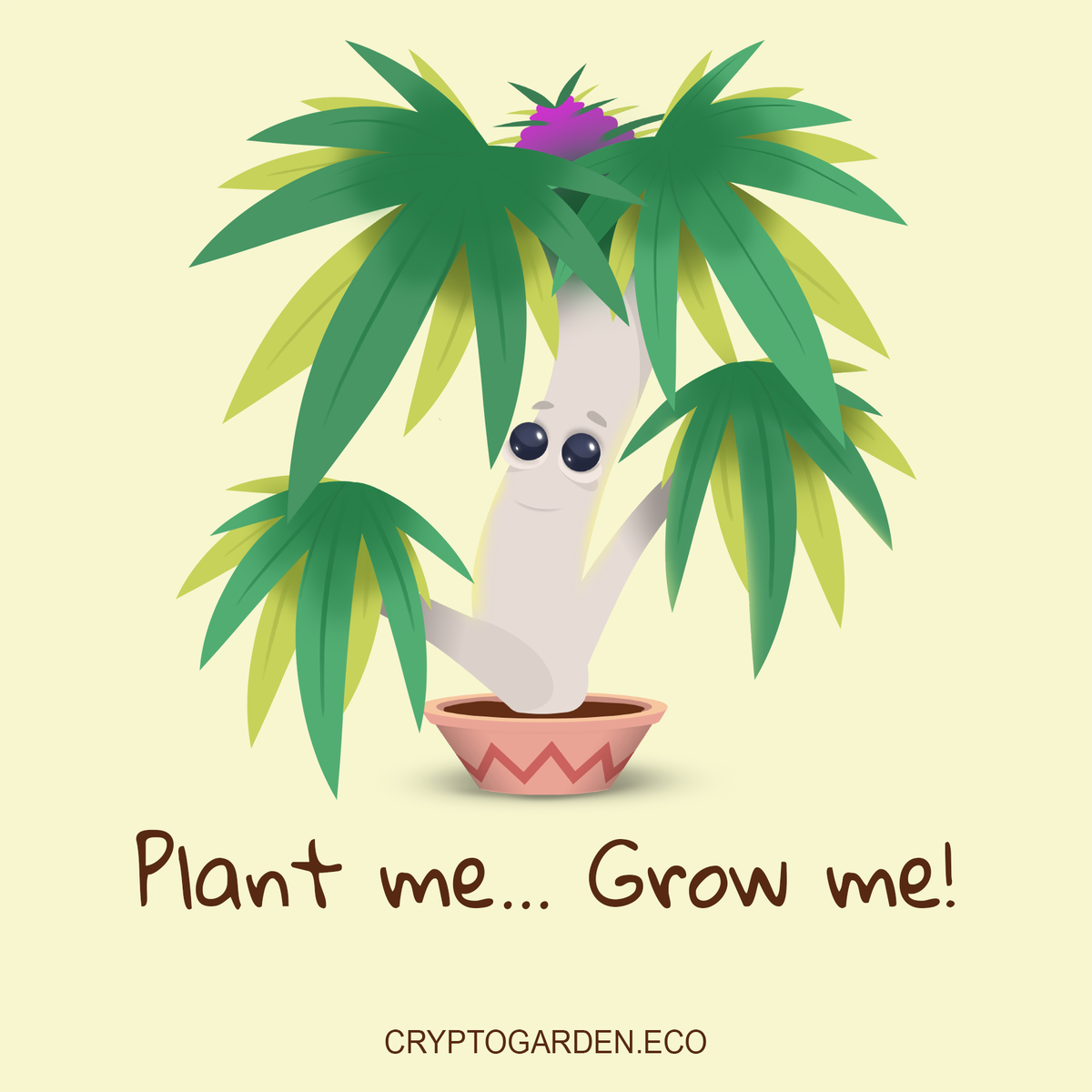 Meet Canna cryptogarden.eco #cannabis #cryptogarden #ethereum #bitcoin #browsergame #blockchain #nature #illustration