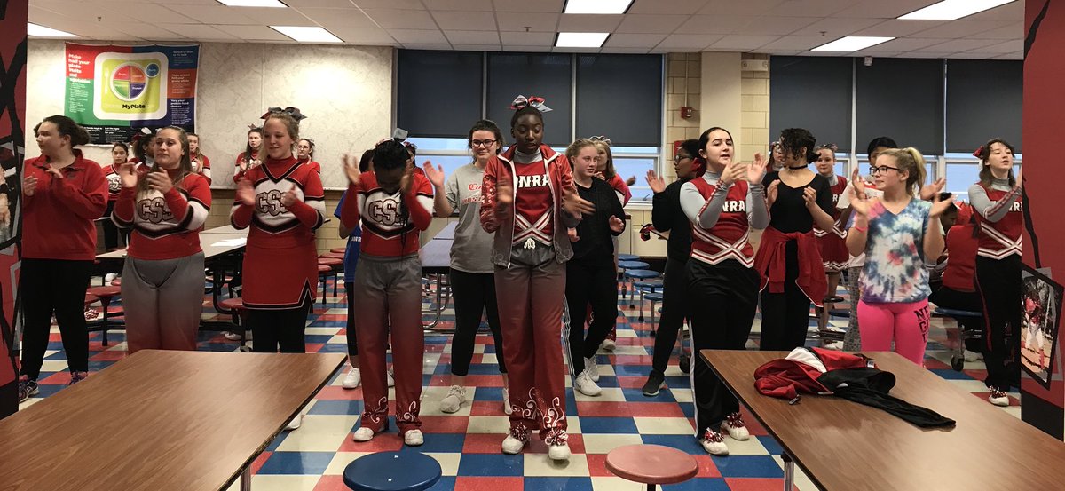 LogulloKathleen's tweet photo. HS &amp; MS Cheer working together.., The Conrad Way! @CSSBoosters @ConradAthletics @conradprincipal https://t.co/ayLaAbPidl
